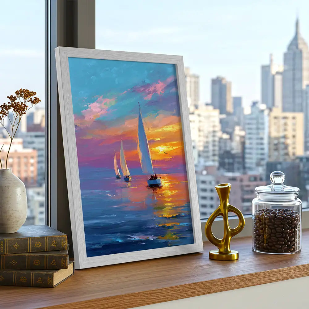 Cuadro de paisaje marino al atardecer | Estilo moderno