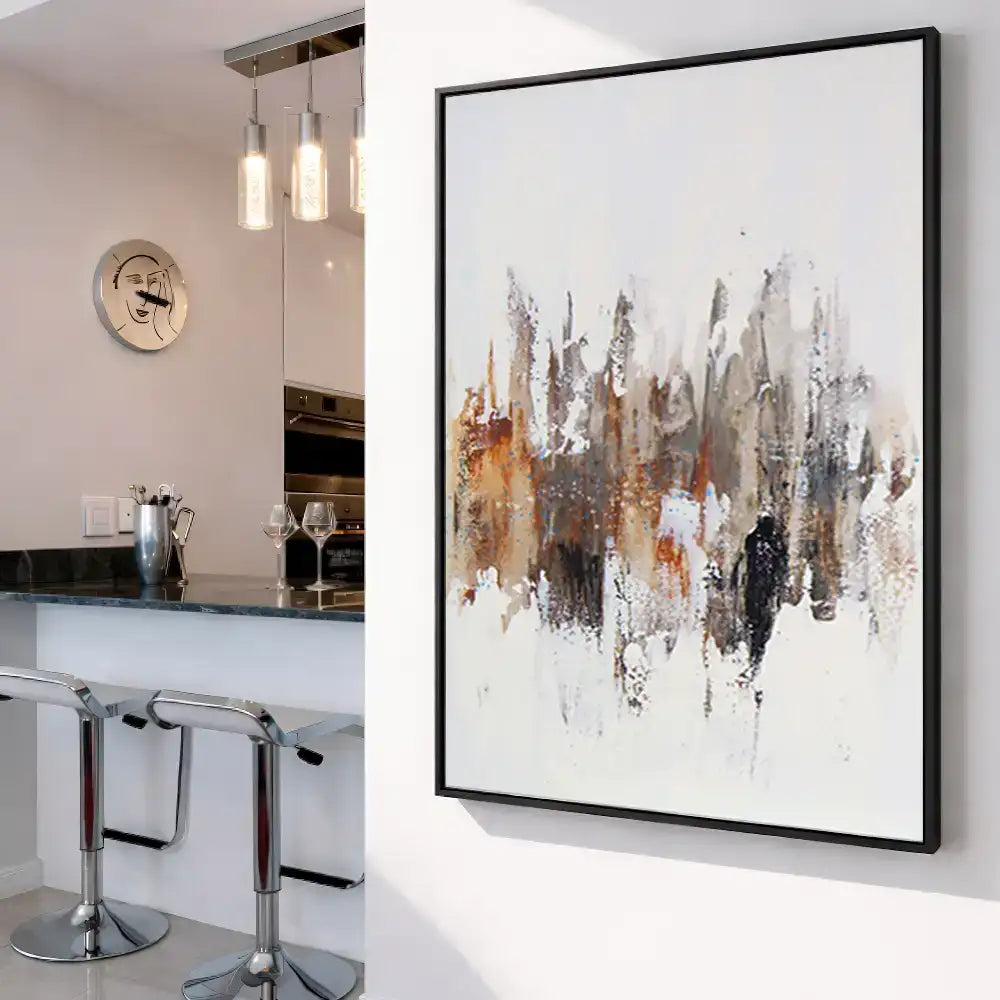 Cuadro moderno abstracto en formato díptico vertical