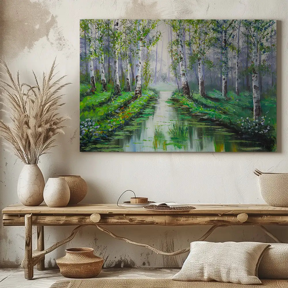 Reflejo del bosque en calma | Cuadros por encargo