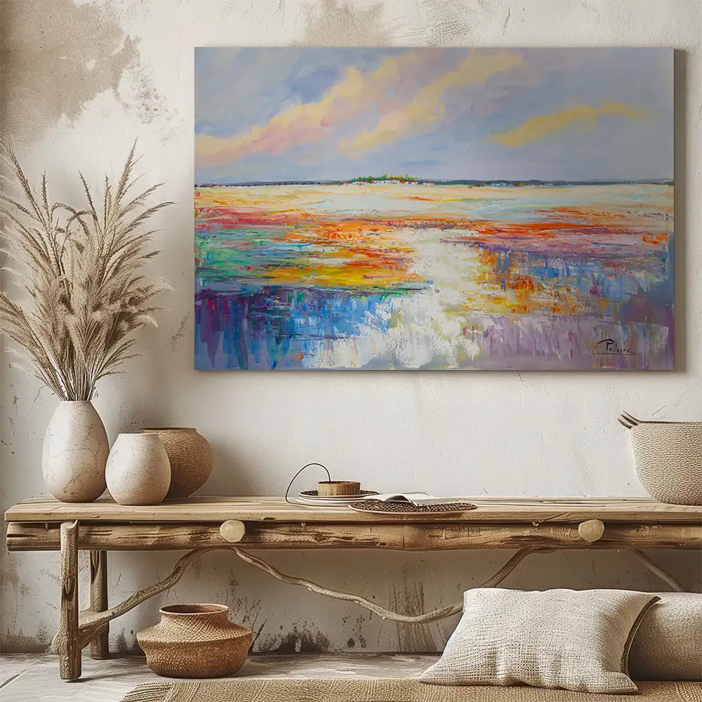 Naturaleza vibrante en lienzo | Cuadro pintado a mano