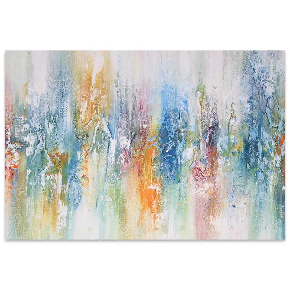 Cuadro abstracto de colores con textura pintado a mano