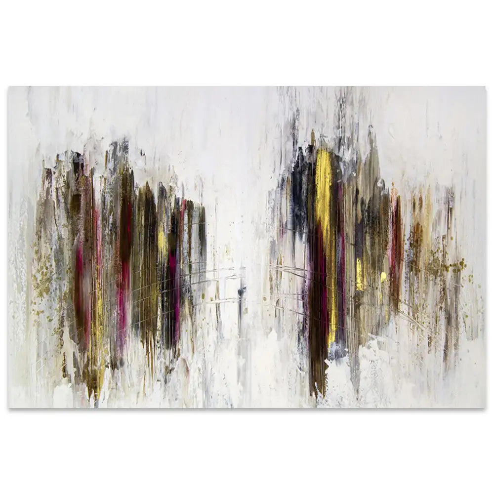 Cuadro abstracto elegante en tonos oscuros y dorados