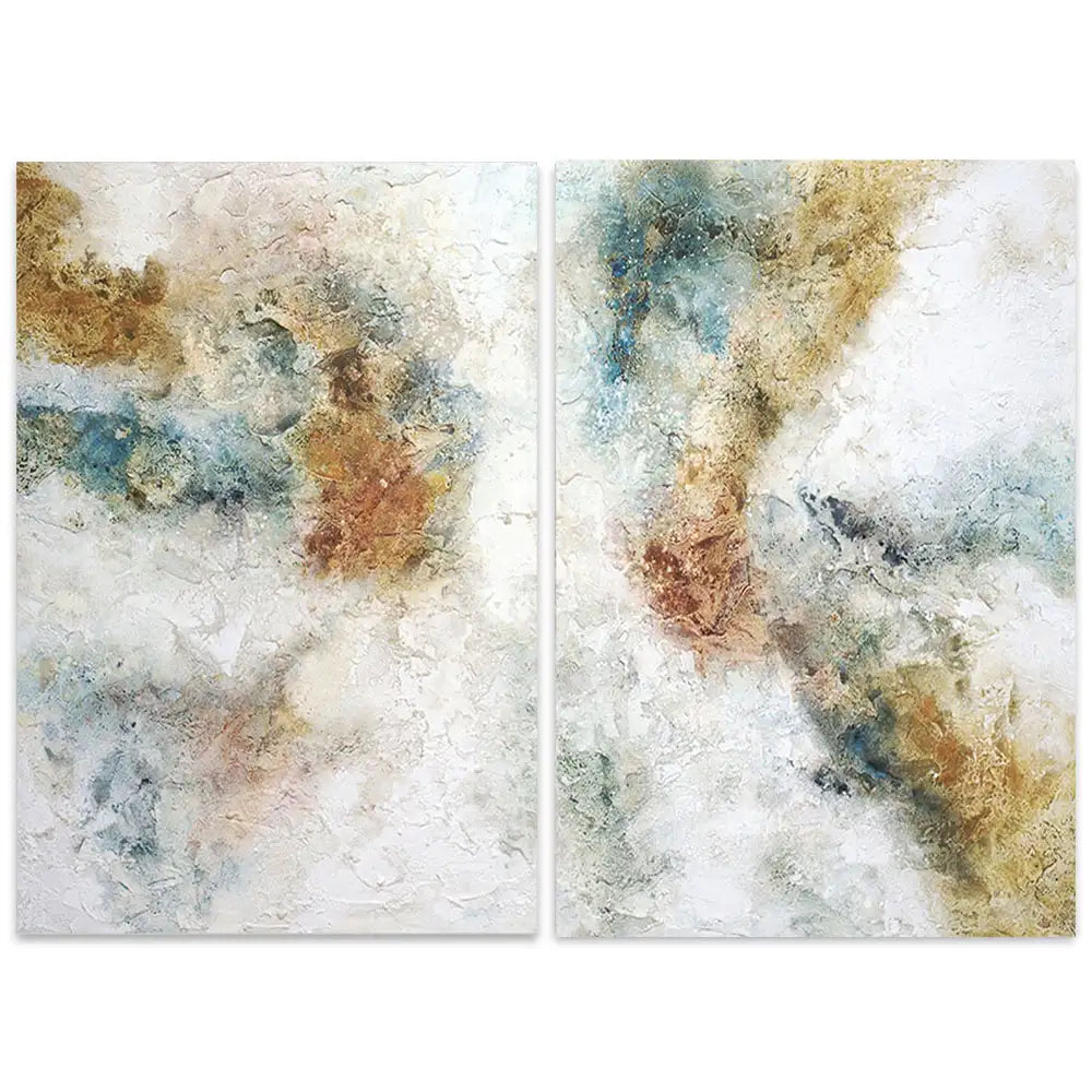 Cuadro pintados con acrilico abstracto con textura mineral