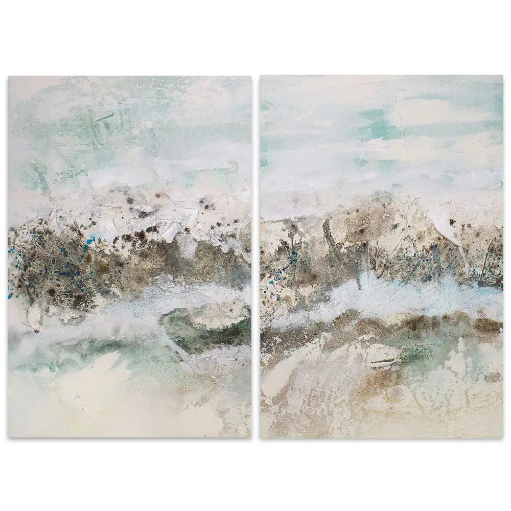Cuadro abstracto pintado a mano con textura oceánica