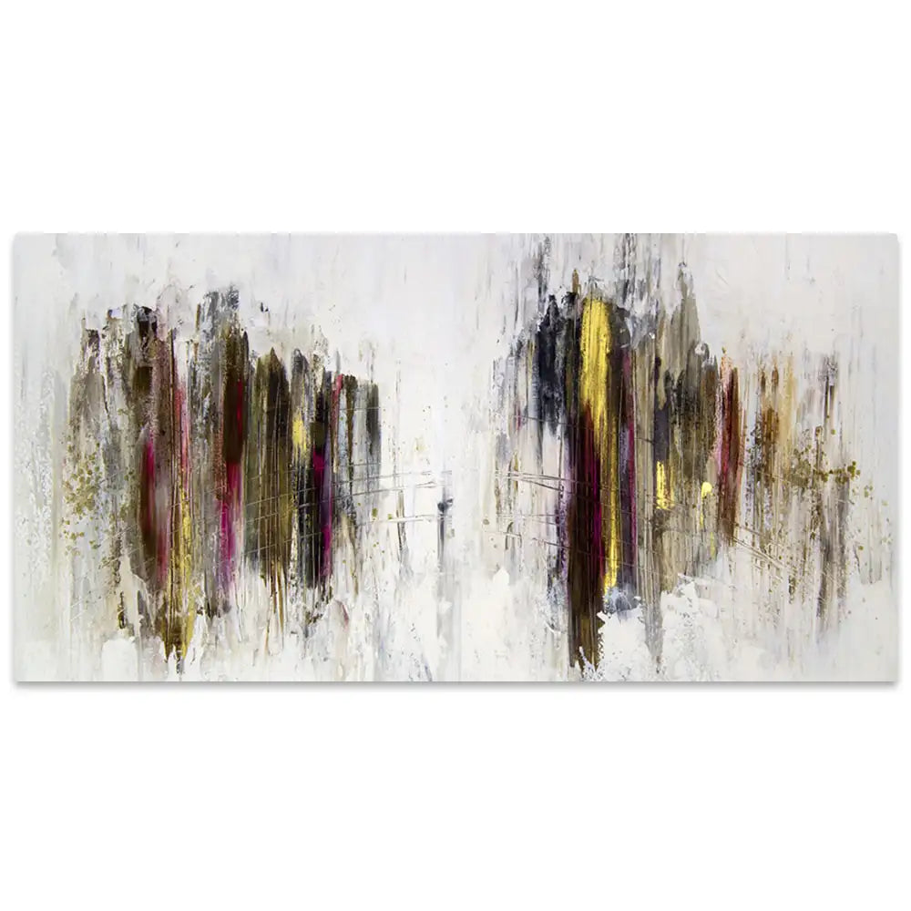 Cuadro abstracto elegante en tonos oscuros y dorados