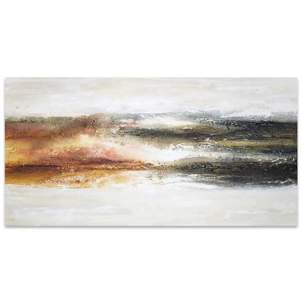 Cuadro abstracto pintado a mano en tonos tierra quemada