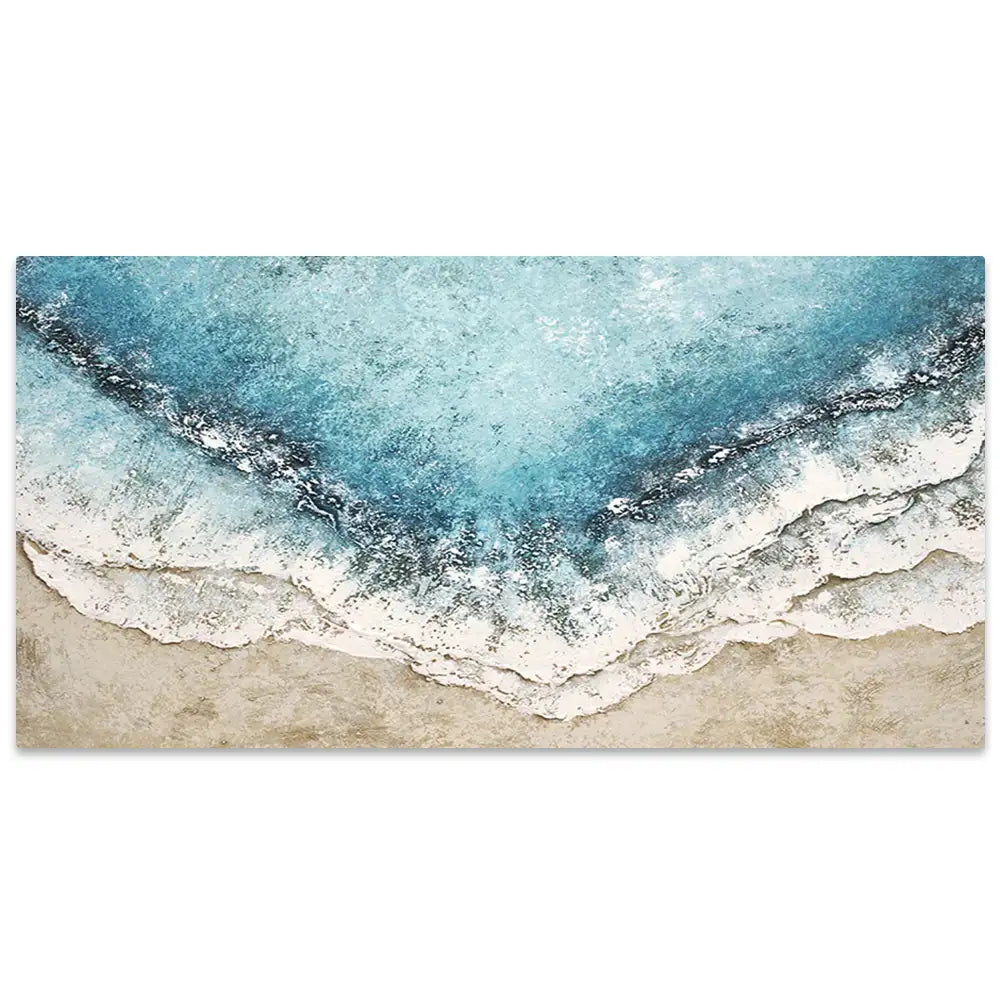Cuadro azul turquesa inspirado en el mar con textura