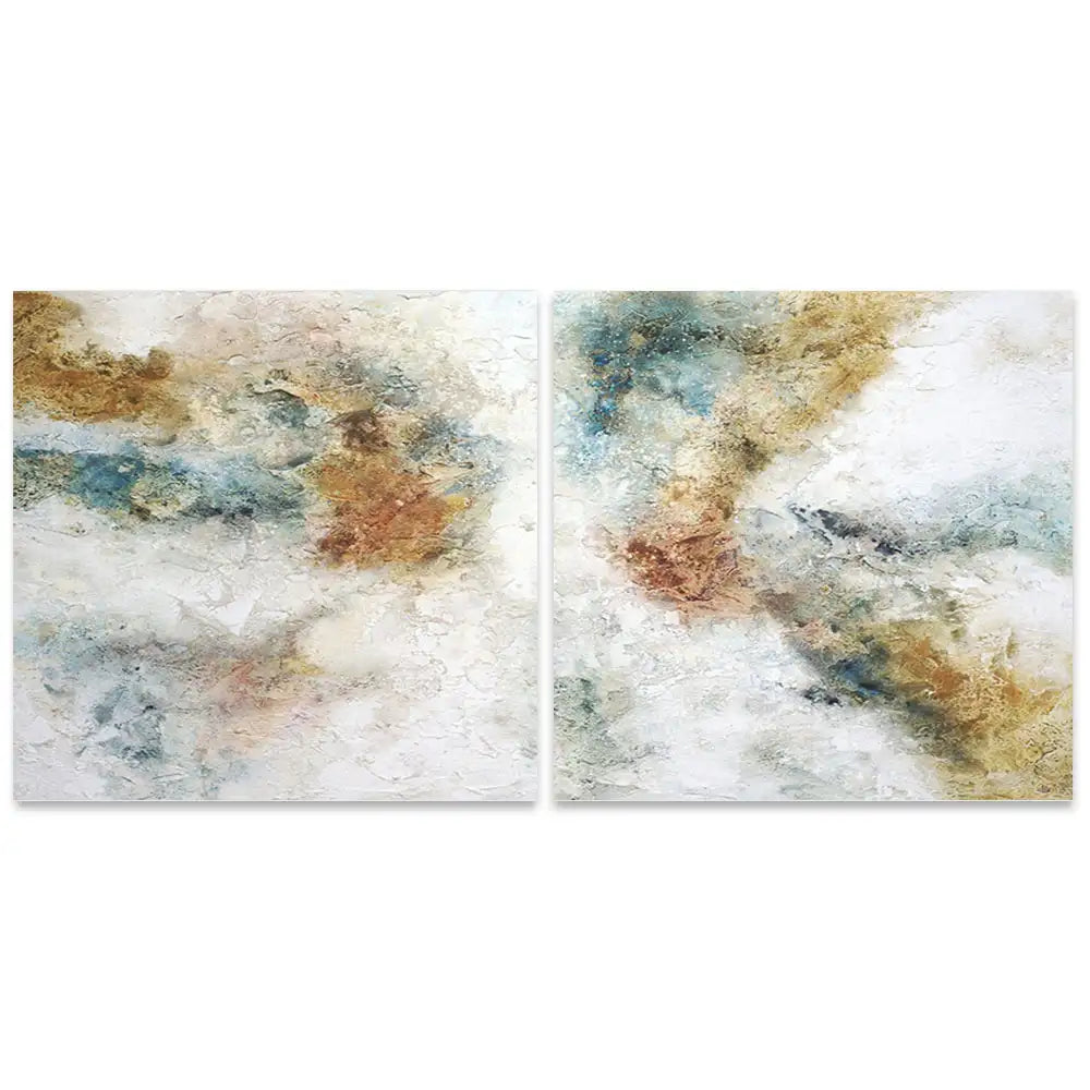 Cuadro pintados con acrilico abstracto con textura mineral