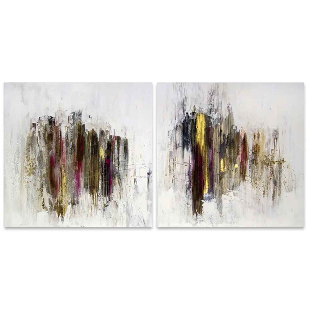 Cuadro abstracto elegante en tonos oscuros y dorados