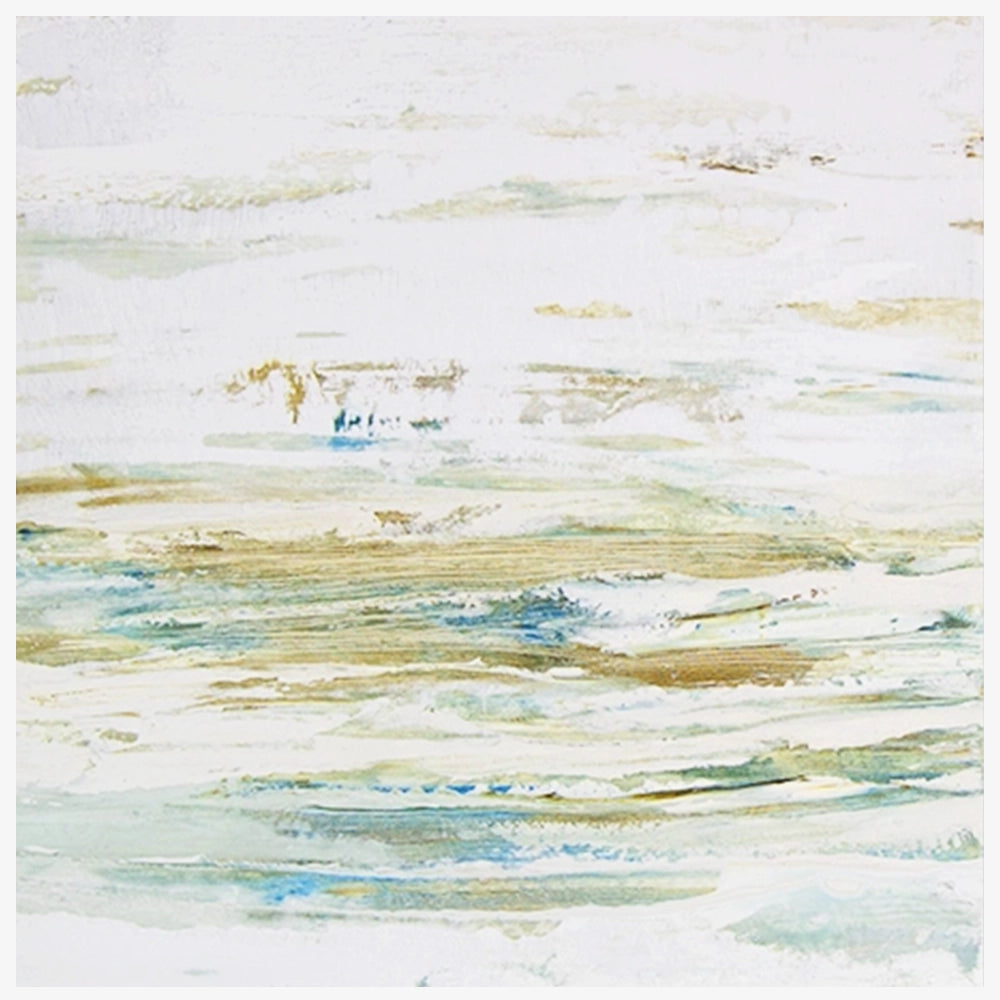 Cuadro pintado a mano inspirado en el mar abstracto contemporáneo