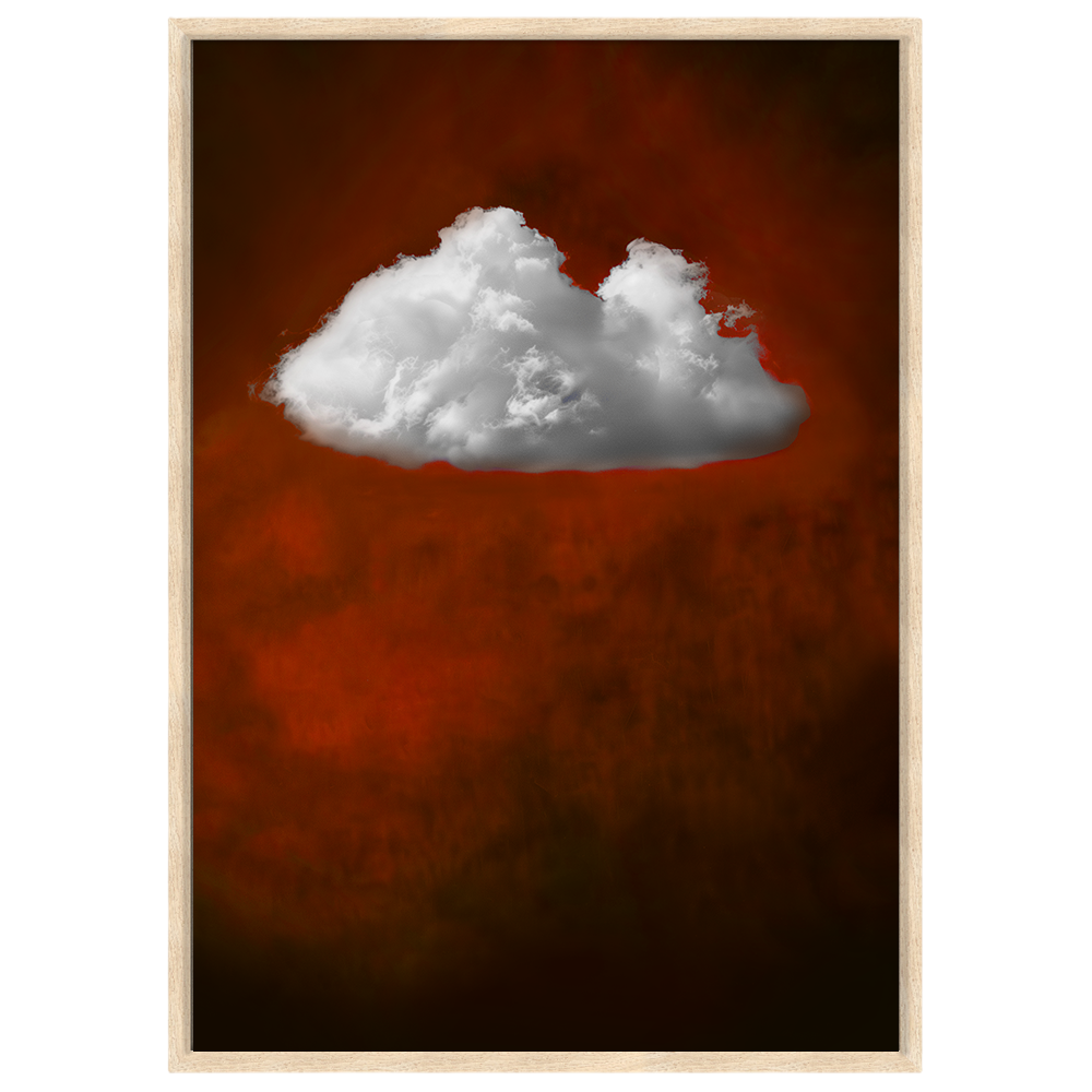 Cuadro abstracto | Terracota y nube blanca