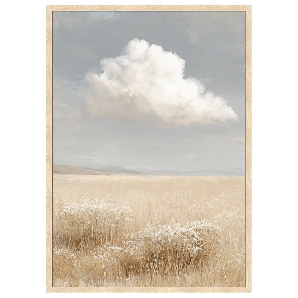 Cuadro minimalista con naturaleza | Nube y campo