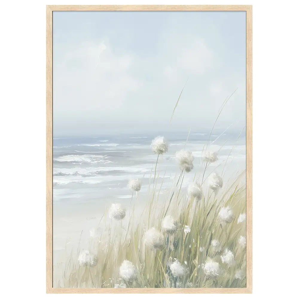 Cuadros enmarcados de playa y flores | Tonos Suaves