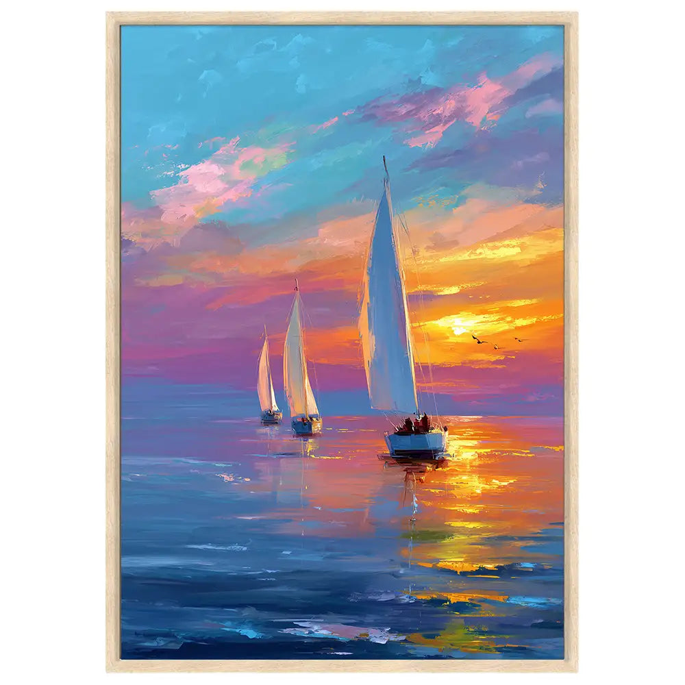 Cuadro de paisaje marino al atardecer | Estilo moderno