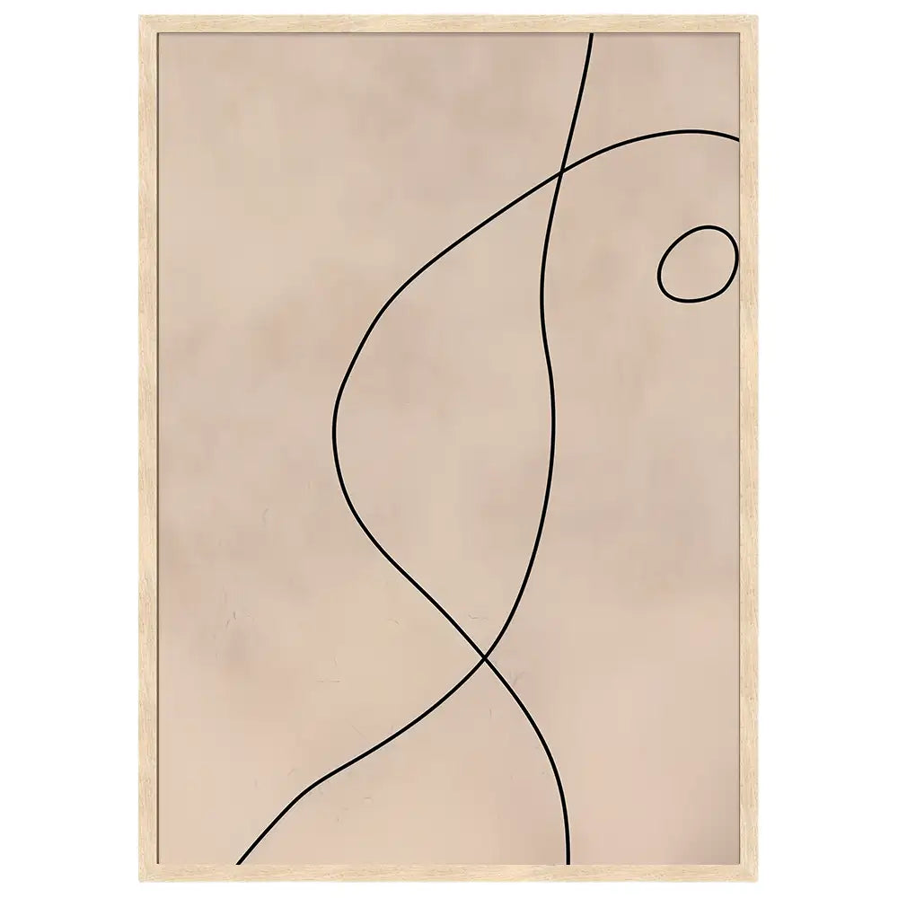 Cuadro minimalista abstracto con línea curva | Elegancia que respira