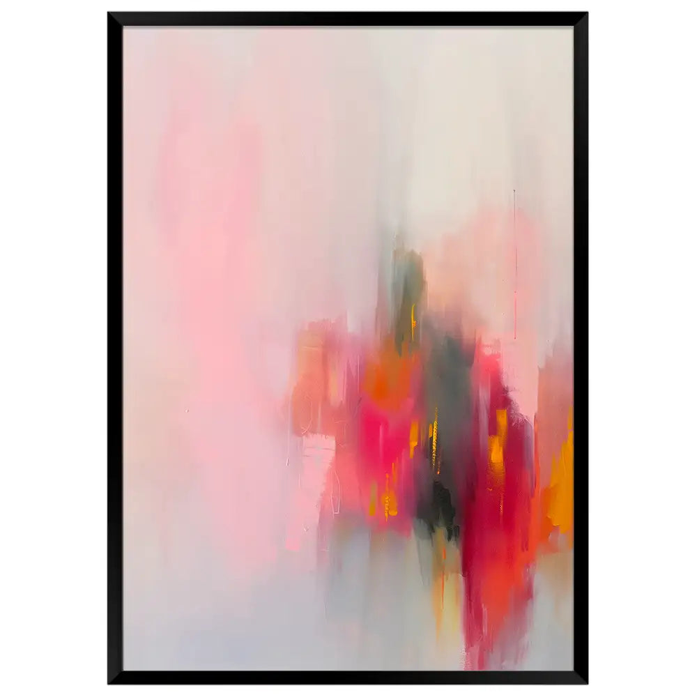 Cuadro abstracto con centro vibrante y energía cálida