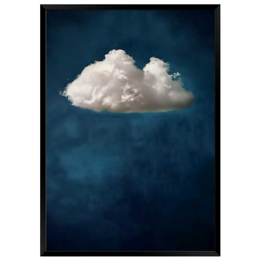 Cuadro abstracto | Azul petróleo y nube blanca