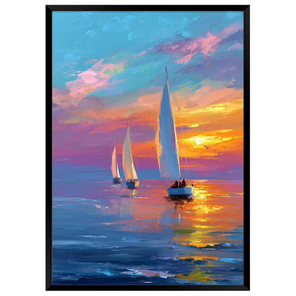 Cuadro de paisaje marino al atardecer | Estilo moderno