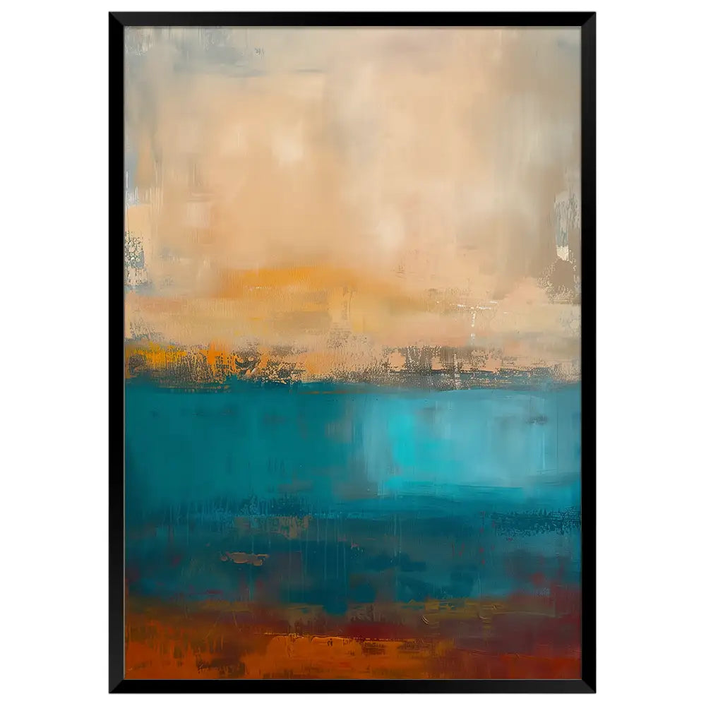 Cuadro abstracto moderno | Rojo, azul y blanco