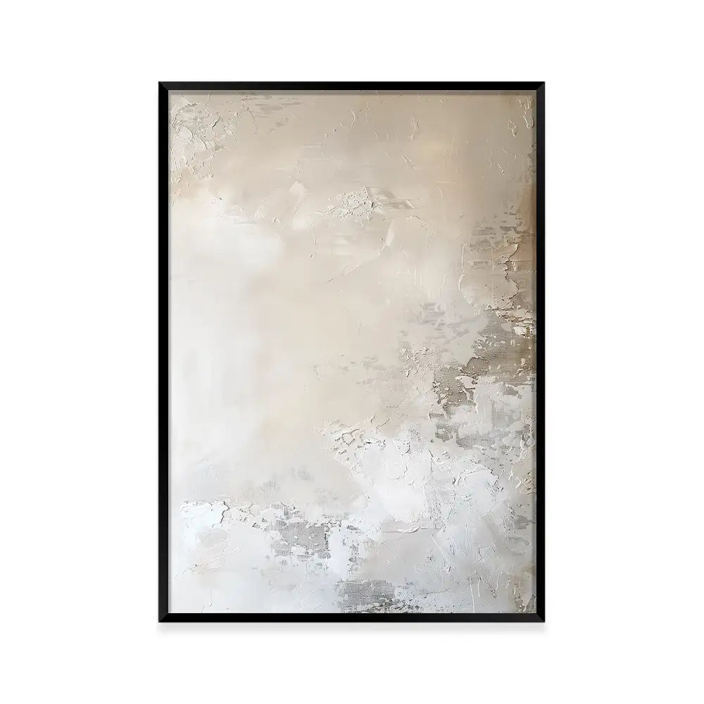 Cuadro abstracto blanco y beige | Textura en calma