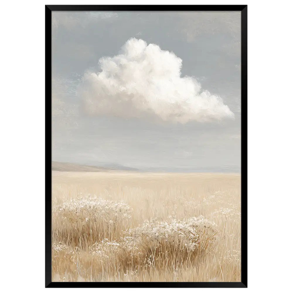 Cuadro minimalista con naturaleza | Nube y campo