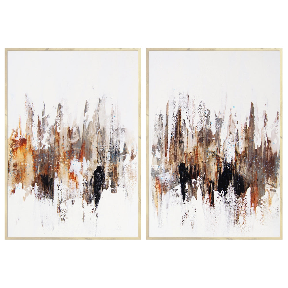 Cuadro moderno abstracto en formato díptico vertical