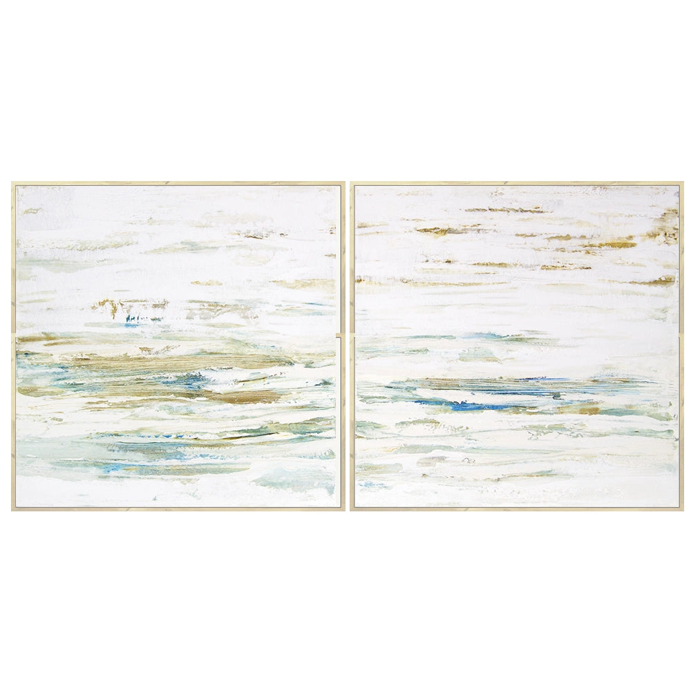 Cuadro pintado a mano inspirado en el mar abstracto contemporáneo