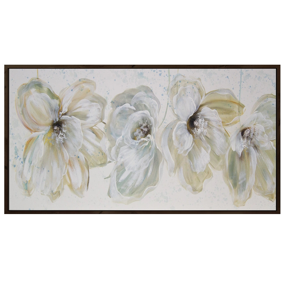 Cuadros modernos de flores grandes en blanco y beige