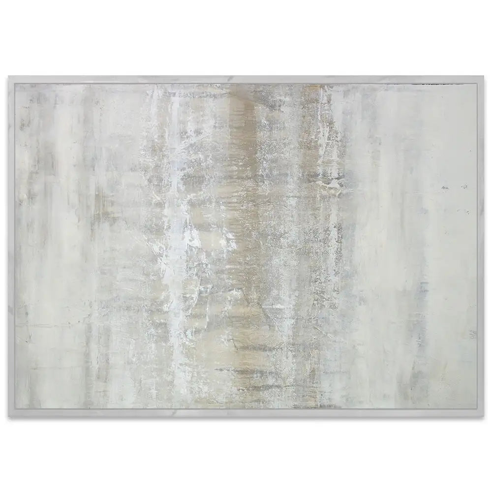 Cuadro pintado a mano en tonos grises con textura neutra
