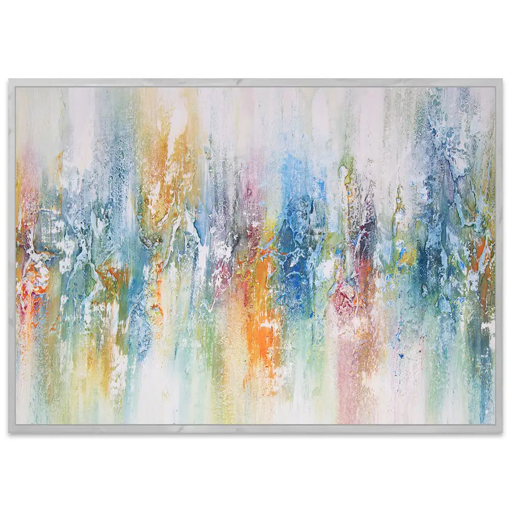 Cuadro abstracto de colores con textura pintado a mano
