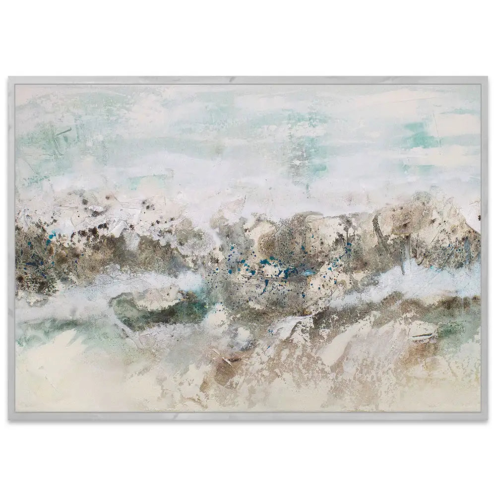 Cuadro abstracto pintado a mano con textura oceánica