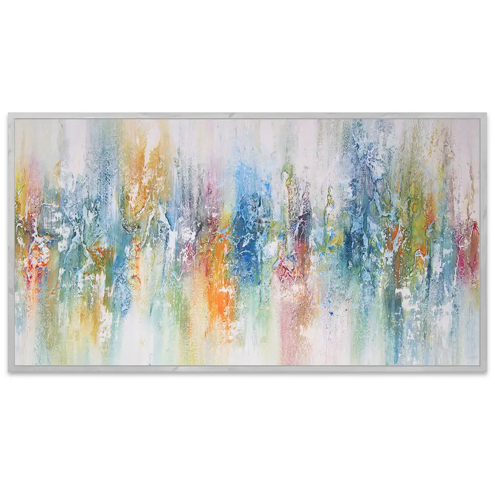 Cuadro abstracto de colores con textura pintado a mano