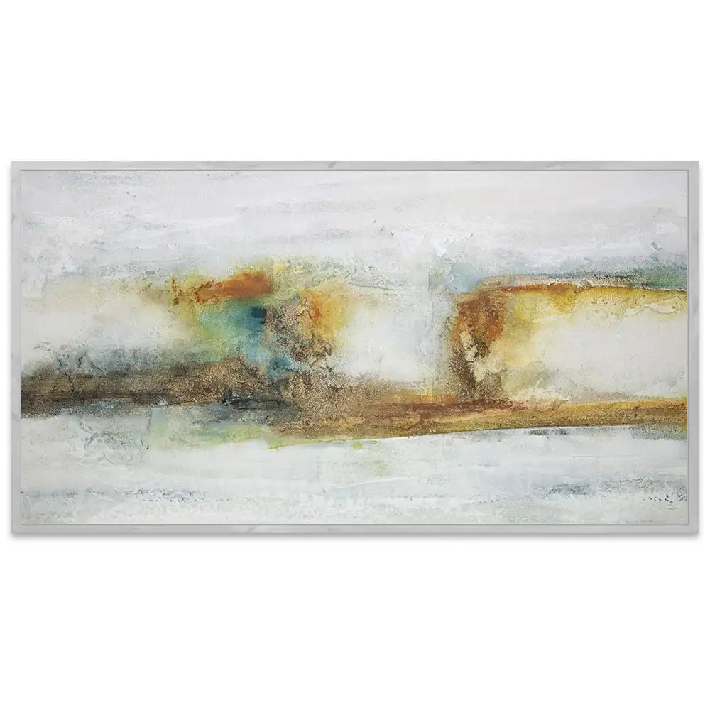 Cuadro pintado a mano original con textura en tonos oxidados