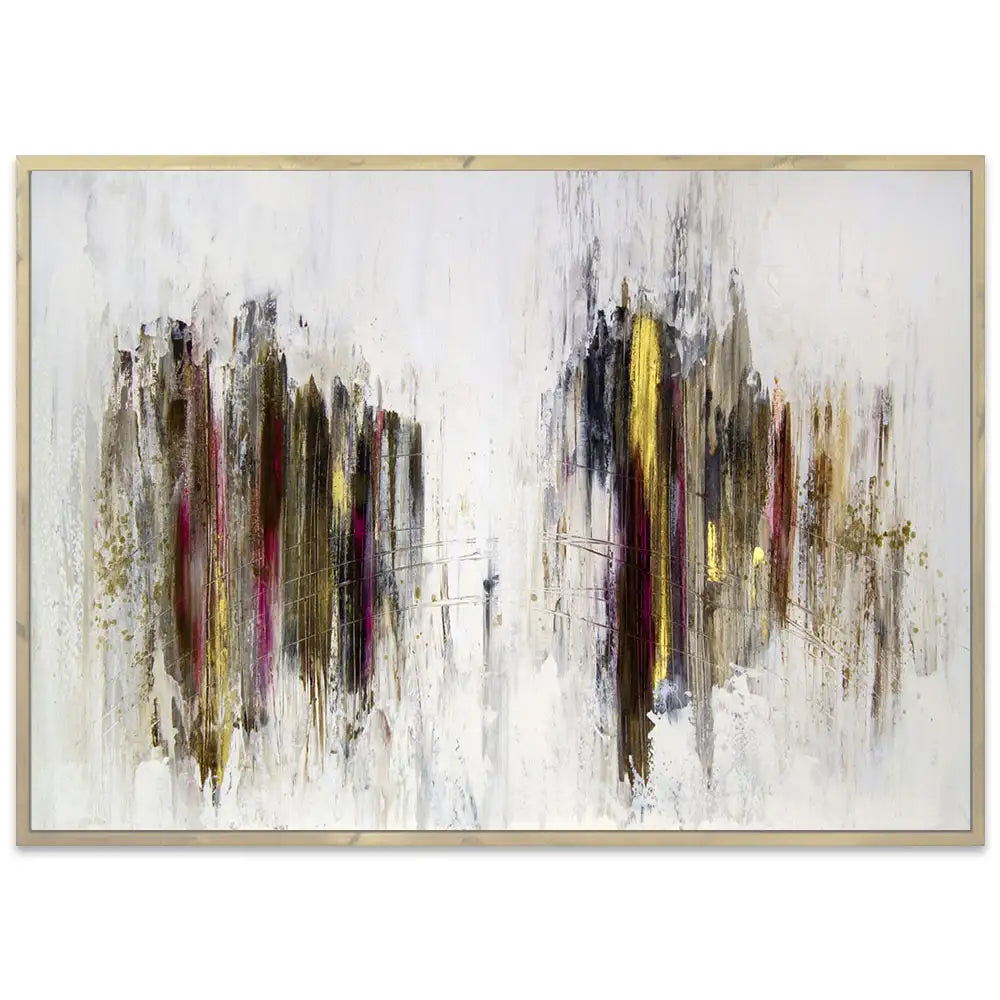 Cuadro abstracto elegante en tonos oscuros y dorados