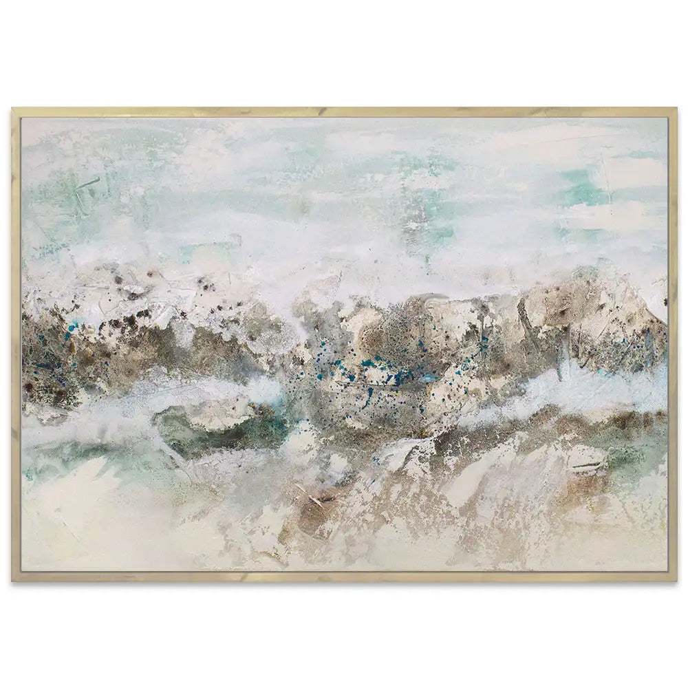 Cuadro abstracto pintado a mano con textura oceánica