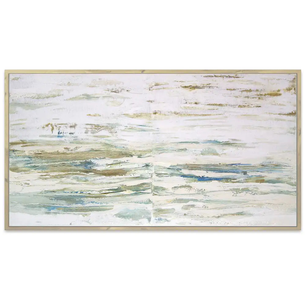 Cuadro pintado a mano inspirado en el mar abstracto contemporáneo