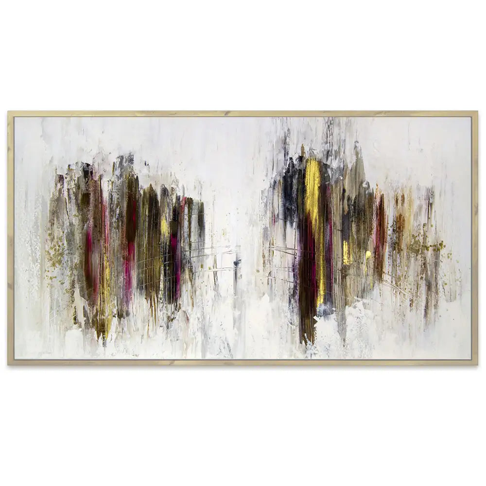 Cuadro abstracto elegante en tonos oscuros y dorados