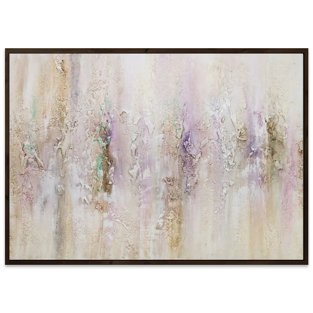 Cuadro pintado a mano con relieve en tonos metálicos suaves