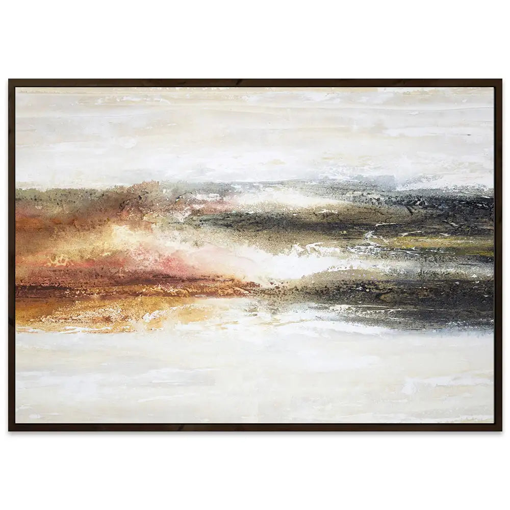 Cuadro abstracto pintado a mano en tonos tierra quemada