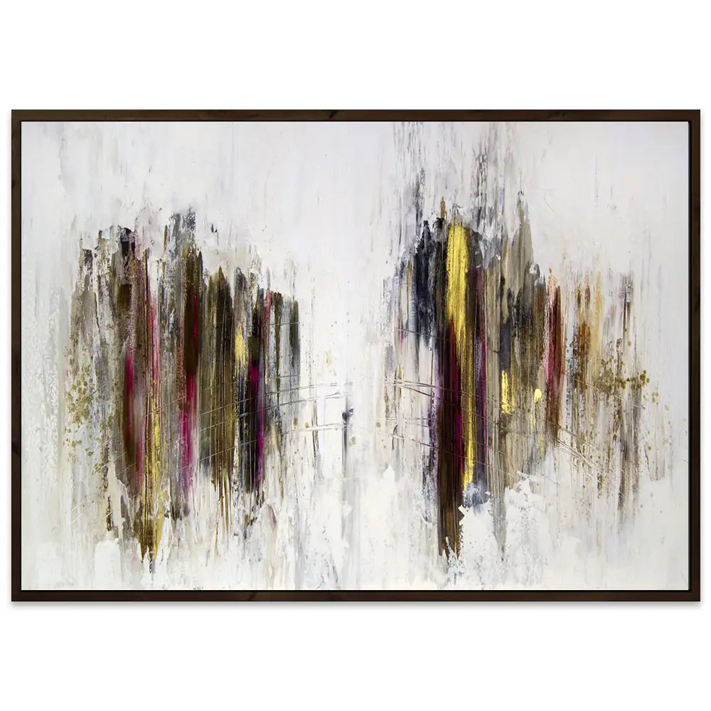Cuadro abstracto elegante en tonos oscuros y dorados