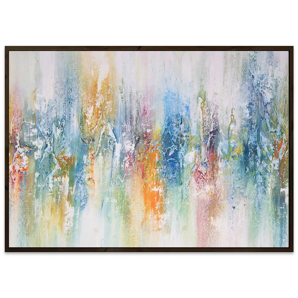 Cuadro abstracto de colores con textura pintado a mano