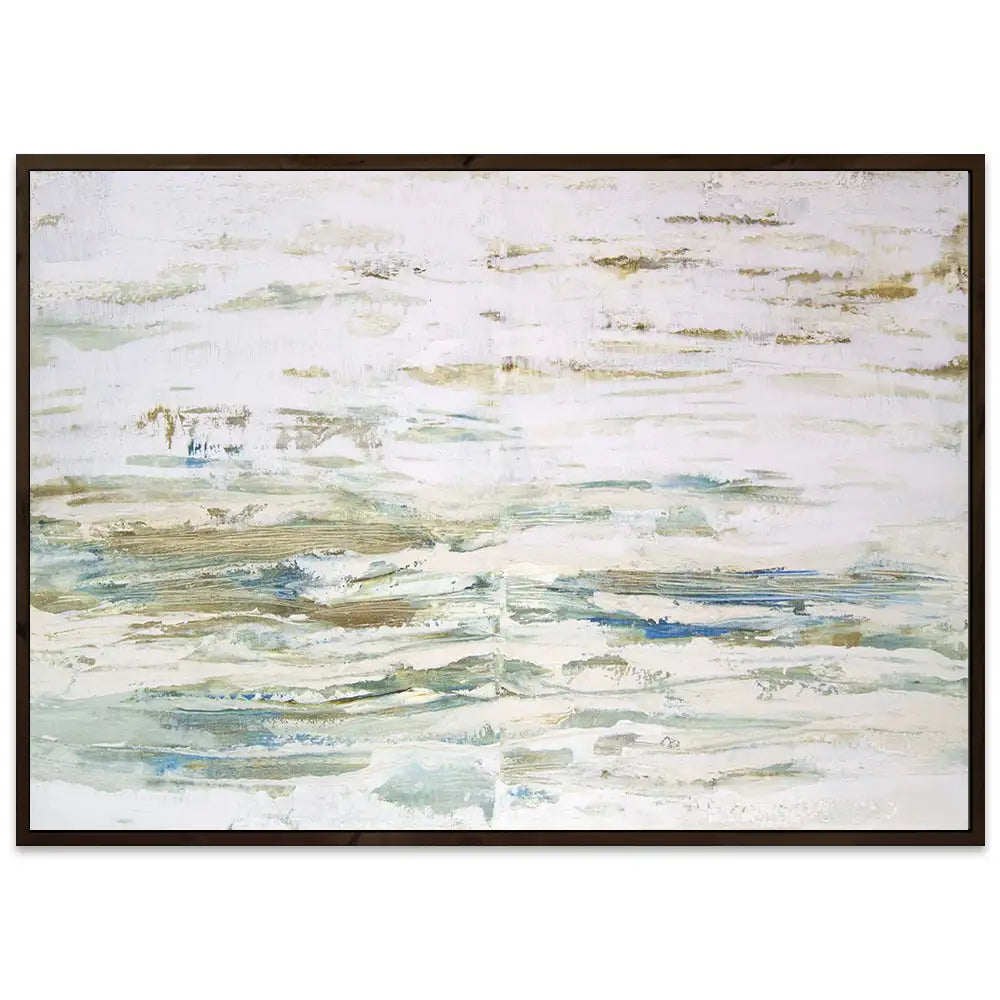 Cuadro pintado a mano inspirado en el mar abstracto contemporáneo