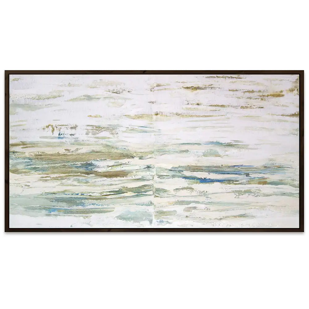 Cuadro pintado a mano inspirado en el mar abstracto contemporáneo