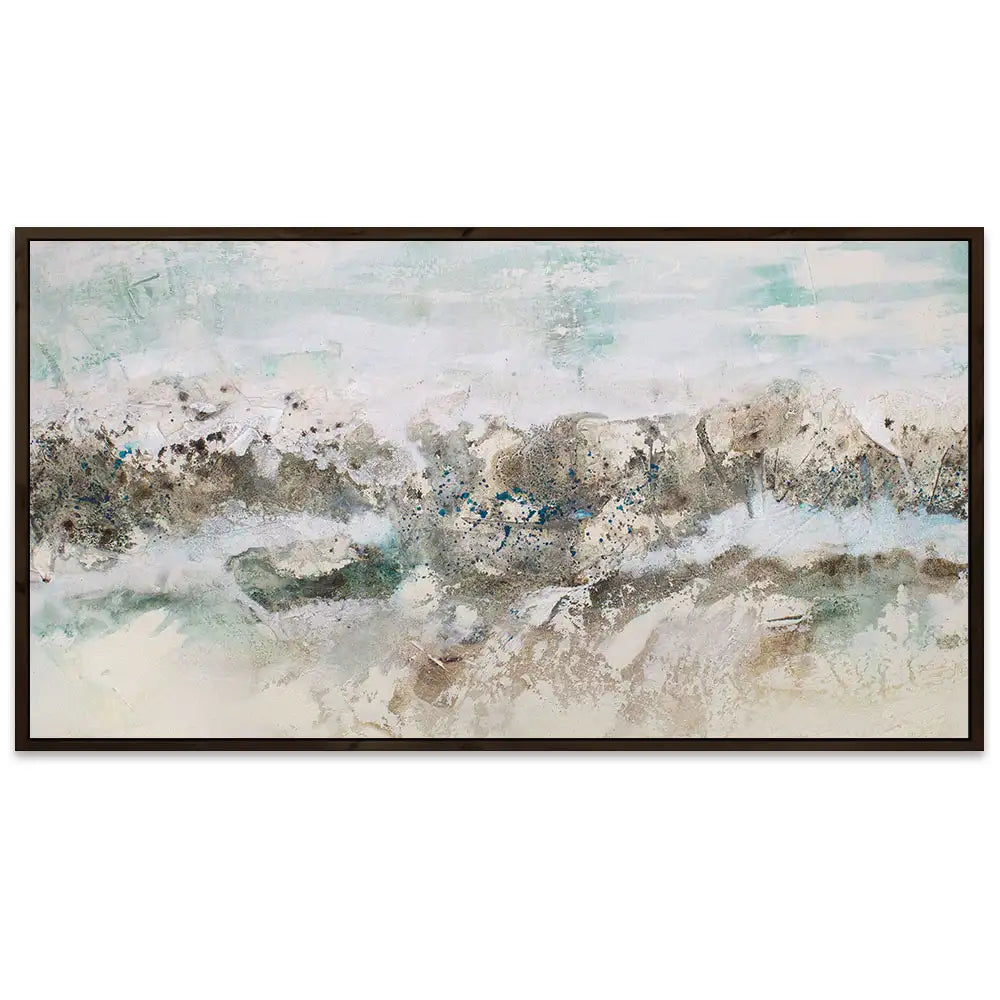 Cuadro abstracto pintado a mano con textura oceánica