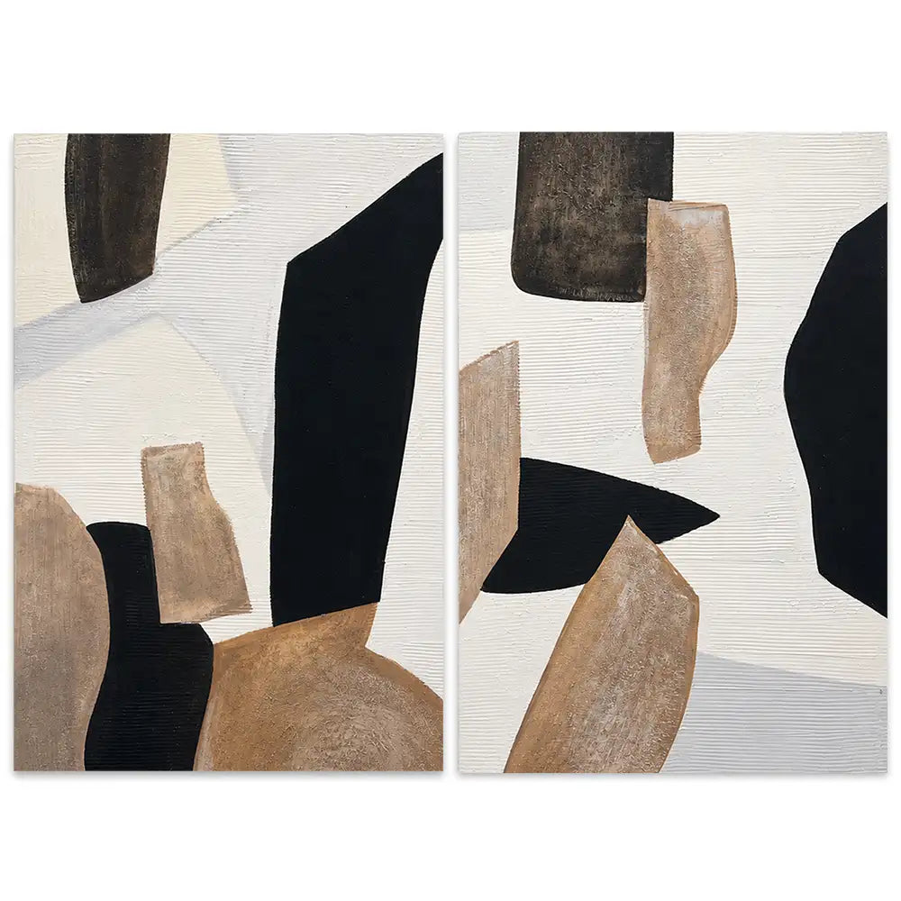 Cuadro abstracto pintado a mano con formas orgánicas