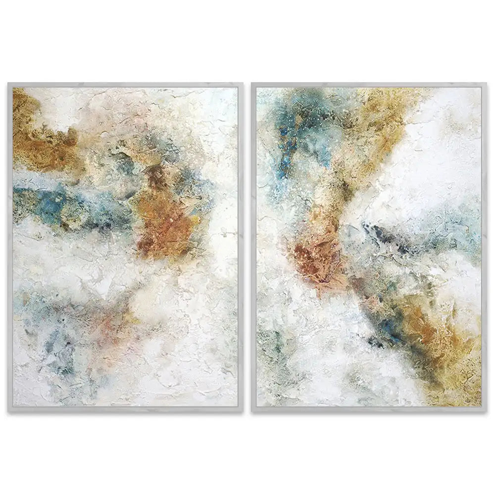 Cuadro pintados con acrilico abstracto con textura mineral