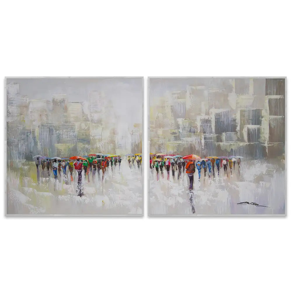 Cuadros abstractos y modernos | Figuras urbanas en movimiento