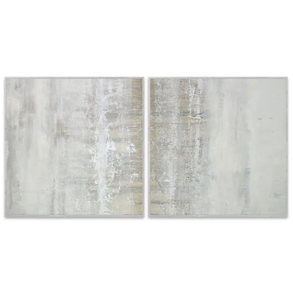Cuadro pintado a mano en tonos grises con textura neutra