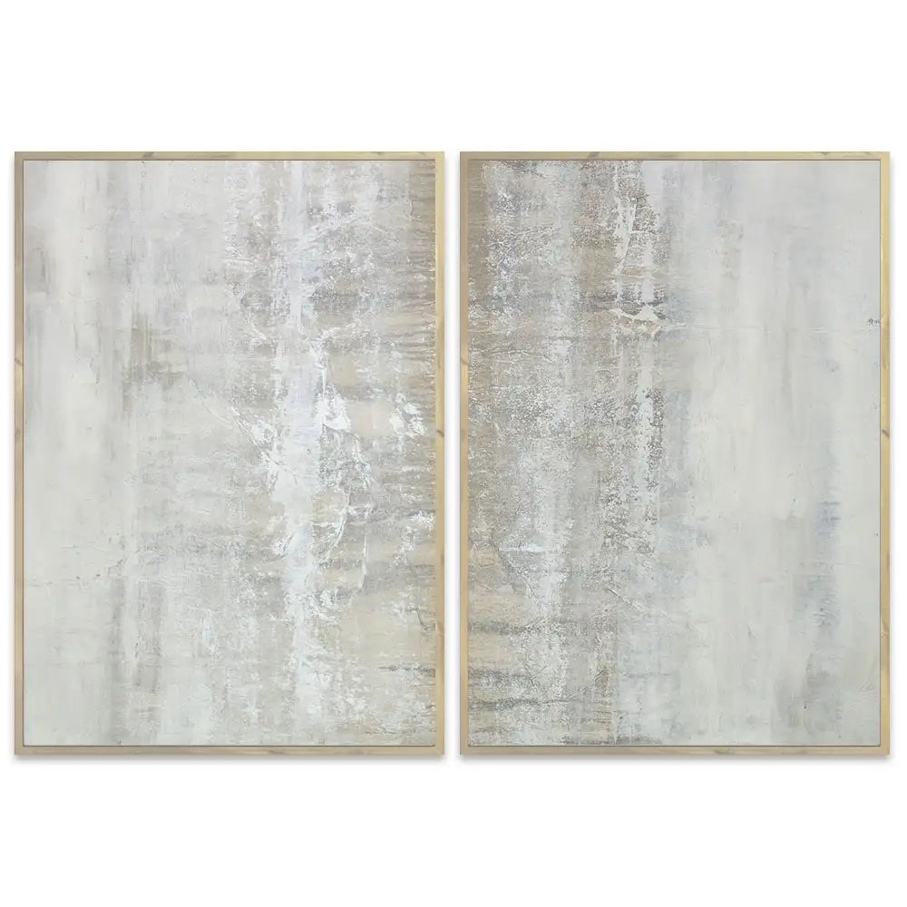 Cuadro pintado a mano en tonos grises con textura neutra