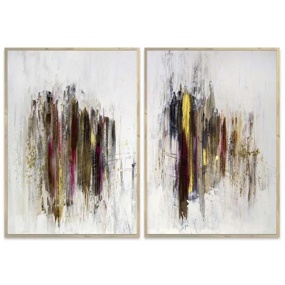 Cuadro abstracto elegante en tonos oscuros y dorados